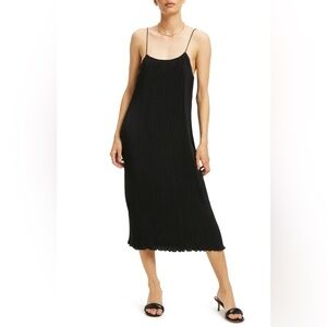 Good American plisé midi slip dress